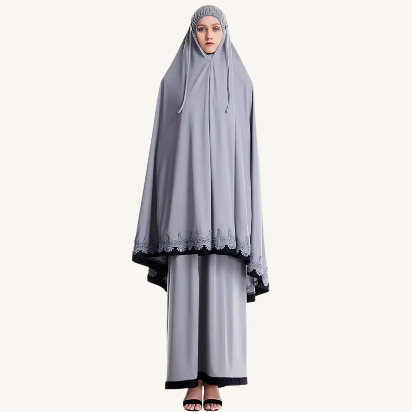 Kit prière complet Telekung tapis tasbih pochette voyage — AMEENA boutique islamique française