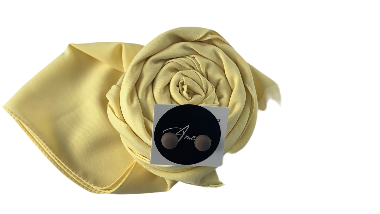 Hijab soie de medine jaune SEDEF