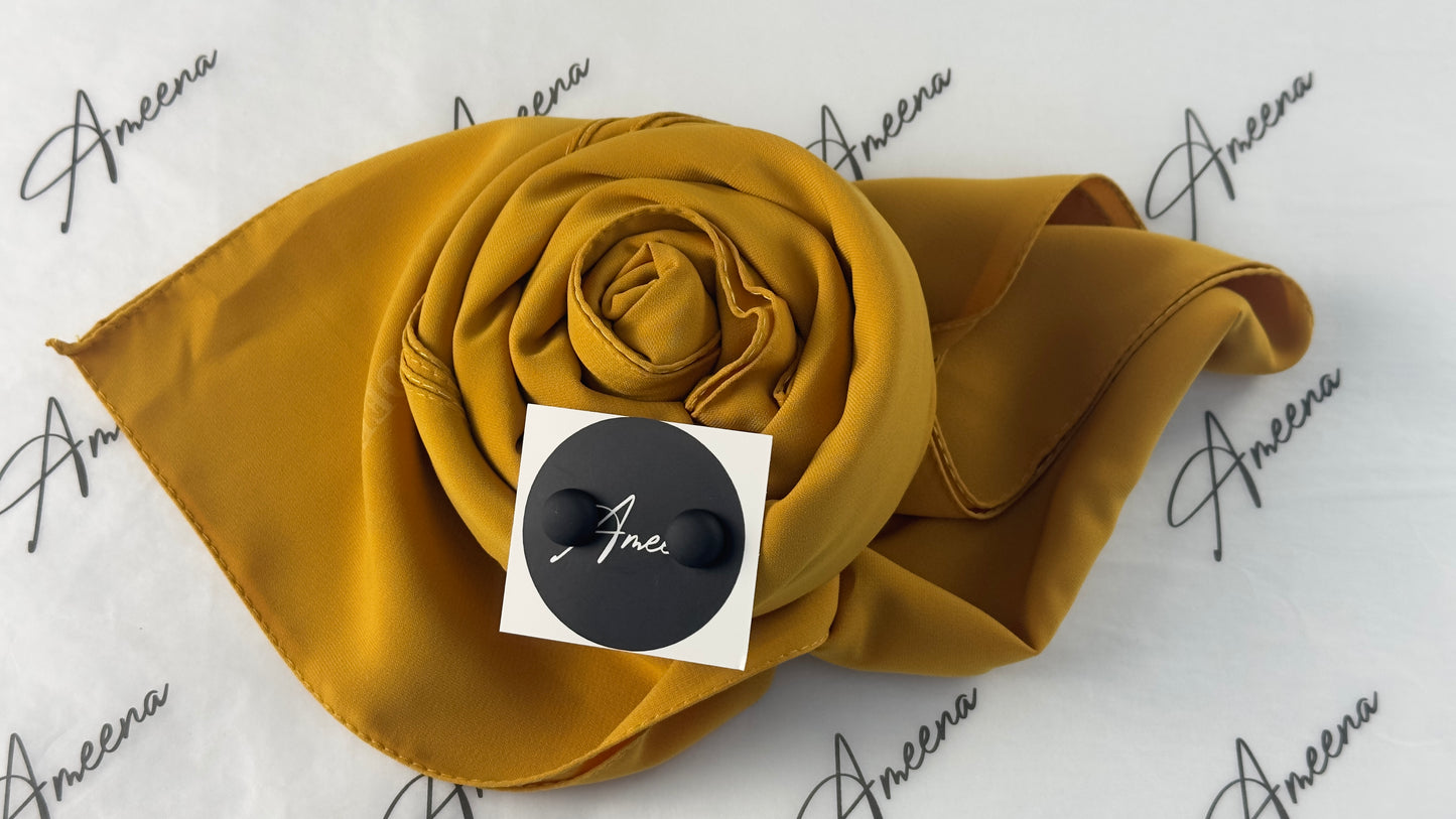 Hijab soie de médine moutarde