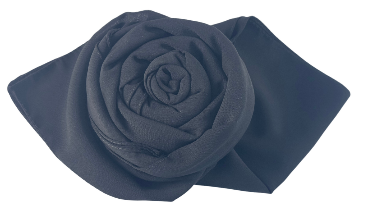 Hijab soie de medine noir