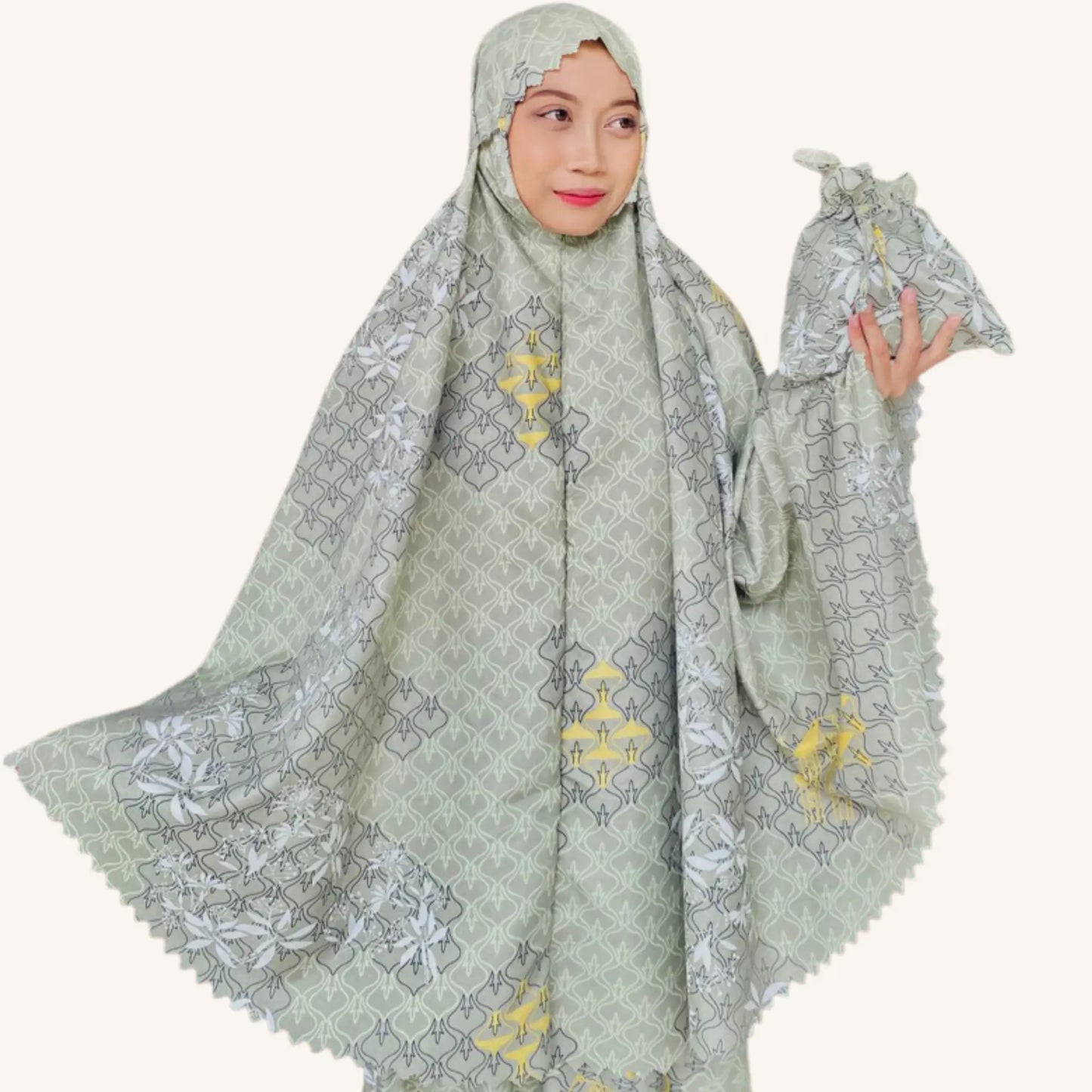 Ensemble de prière indonésien Mekar — Mukena florale | AMEENA