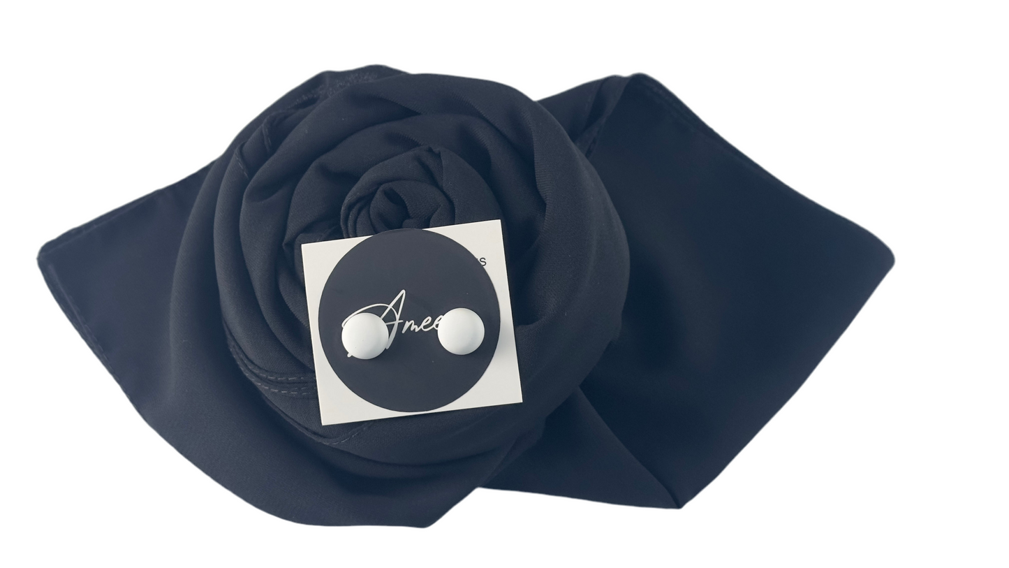 Hijab soie de medine noir