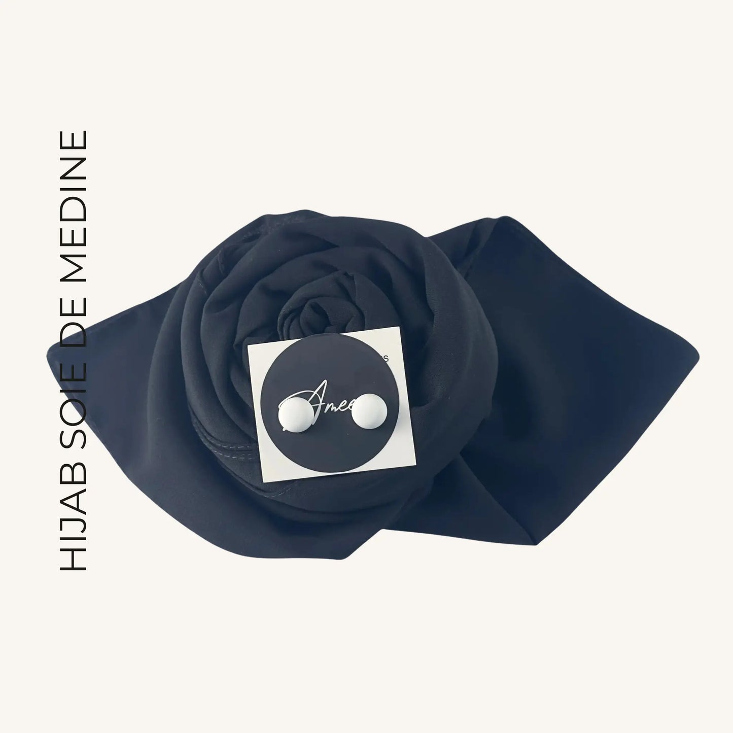 Hijab soie de Médine noir — Foulard fluide | AMEENA AMEENA
