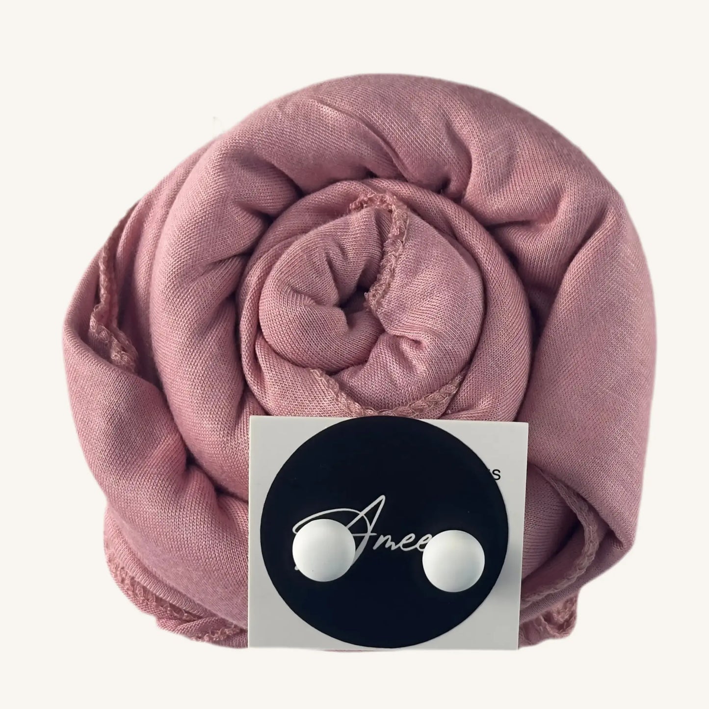 Hijab jersey coton vieux rose extensible doux féminin — AMEENA boutique islamique
