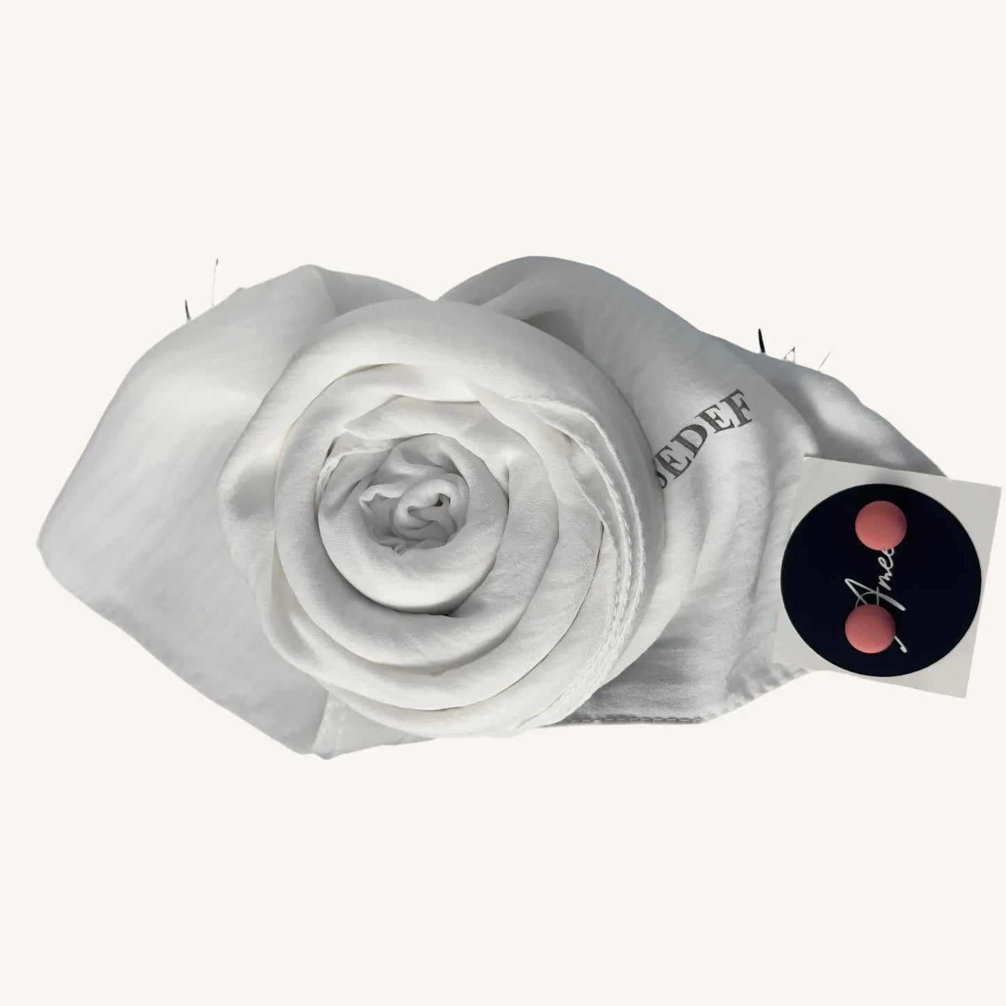 Hijab jazz premium blanc foulard aérien lumineux respirant — AMEENA boutique islamique