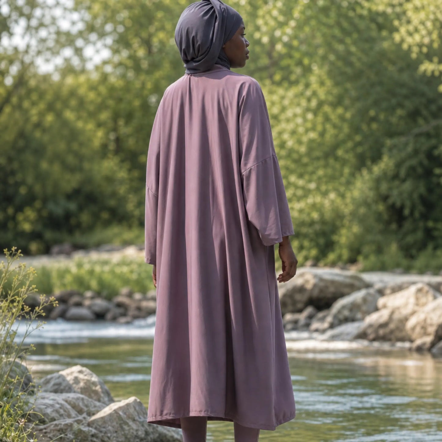 Burkini long noir couvrant – Maillot de bain pudique manches longues (Copie) AMEENA