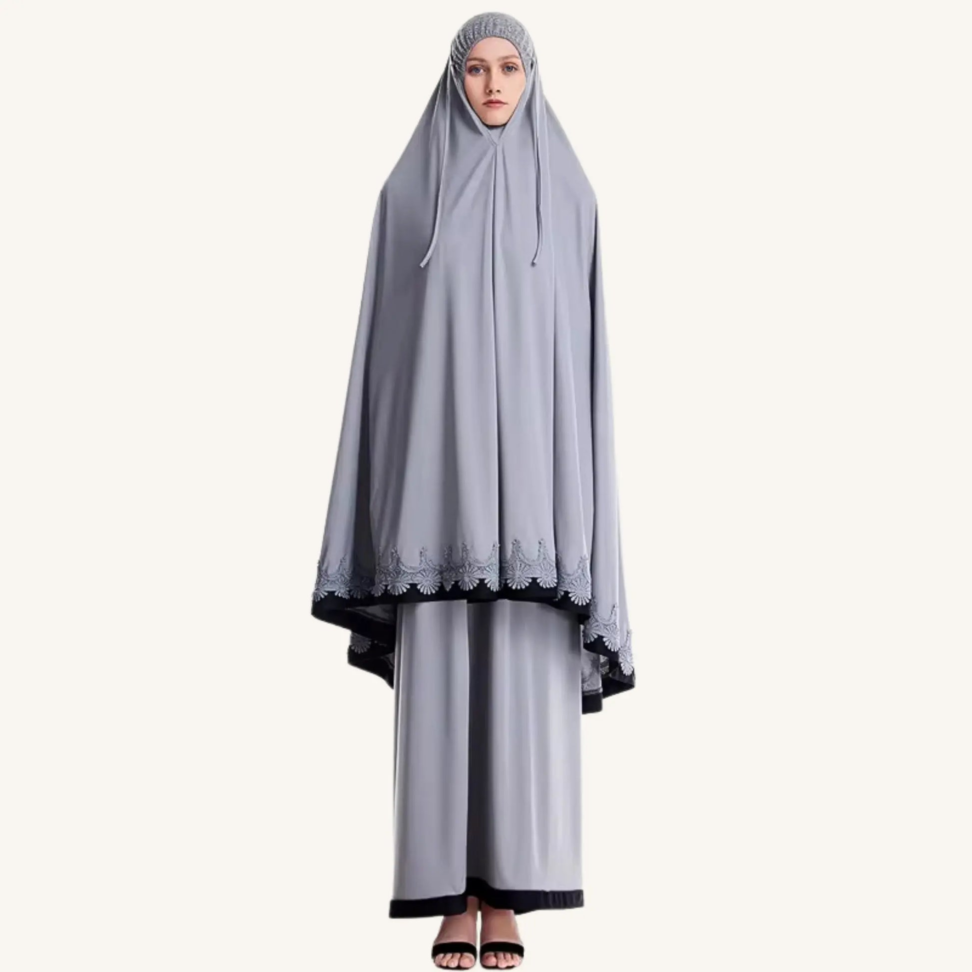 Kit prière complet Telekung tapis tasbih pochette voyage — AMEENA boutique islamique française