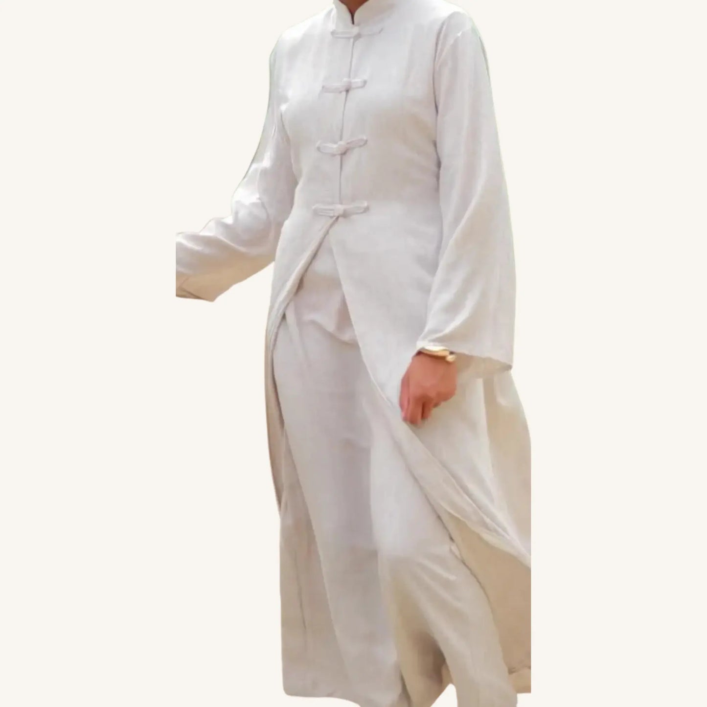 Ensemble lin col mao — Élégance naturelle | AMEENA