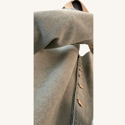 Abaya jean boutonnée manches évasées — 100% coton denim | AMEENA