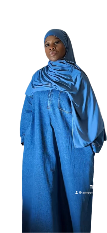 ABAYA EN JEAN 100% COTON