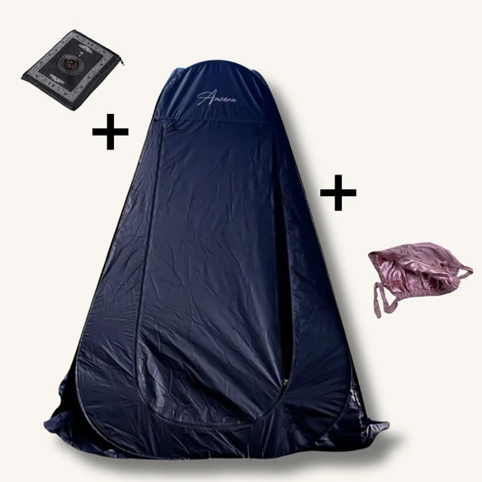 Pack Sérénité AMEENA — Tente nomade + Sous-hijab + Tapis de poche AMEENA