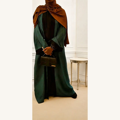 Abaya Bedoun épure minimaliste crêpe premium — AMEENA boutique islamique