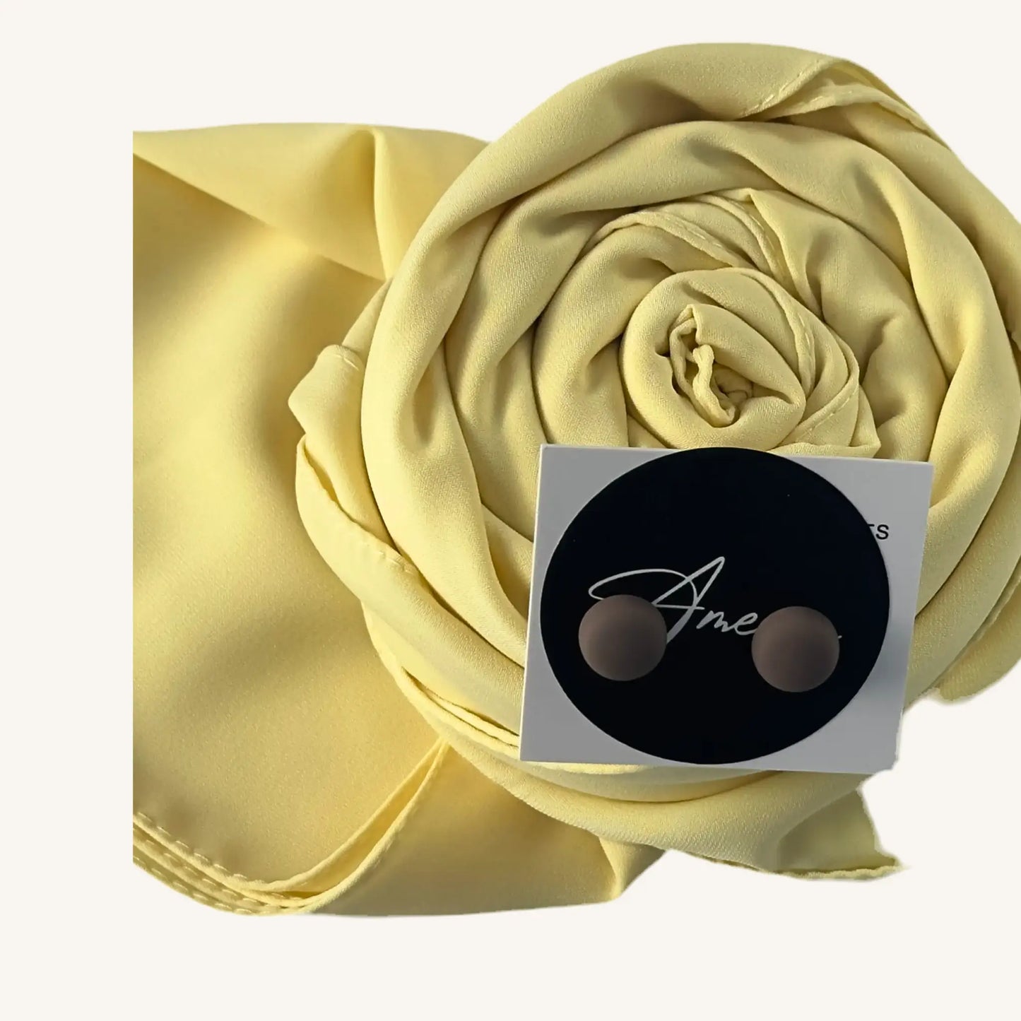 Hijab soie de Médine jaune foulard fluide lumineux — AMEENA boutique islamique française