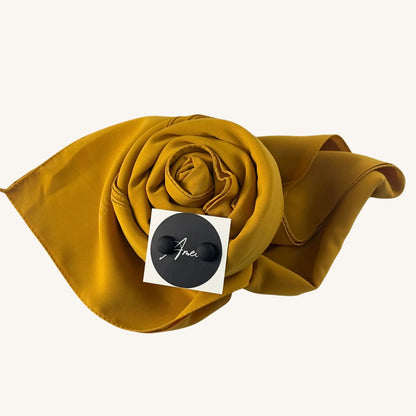 Hijab soie de Médine moutarde tendance chaleureux fluide — AMEENA boutique islamique