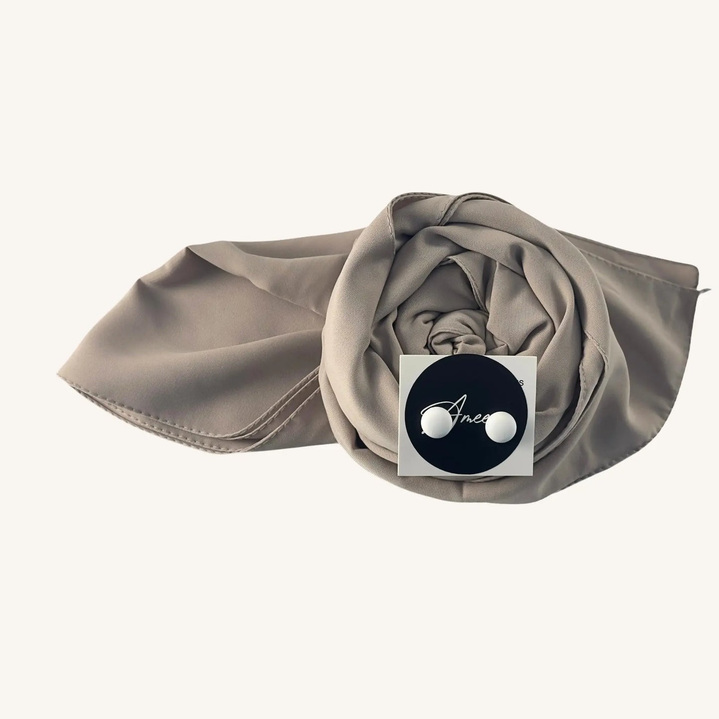 Hijab soie de Médine gris élégant sophistiqué fluide — AMEENA boutique islamique