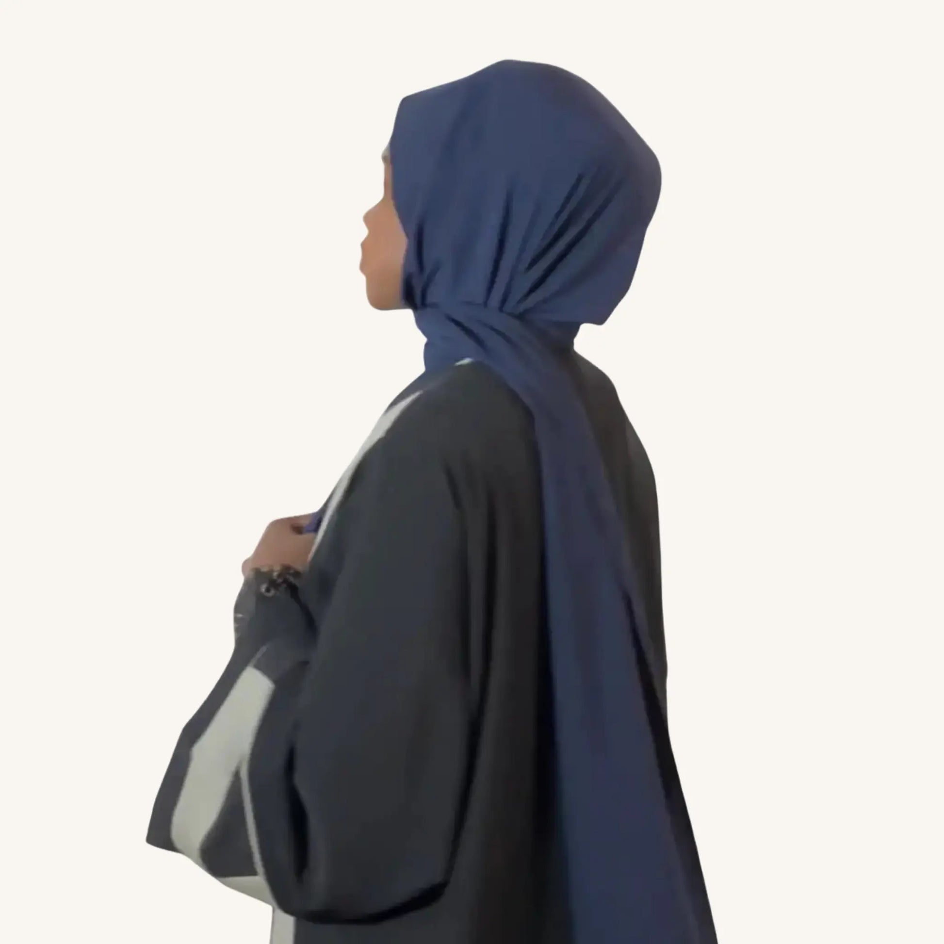 Hijab soie de Médine bleu marine classique polyvalent premium — AMEENA boutique islamique