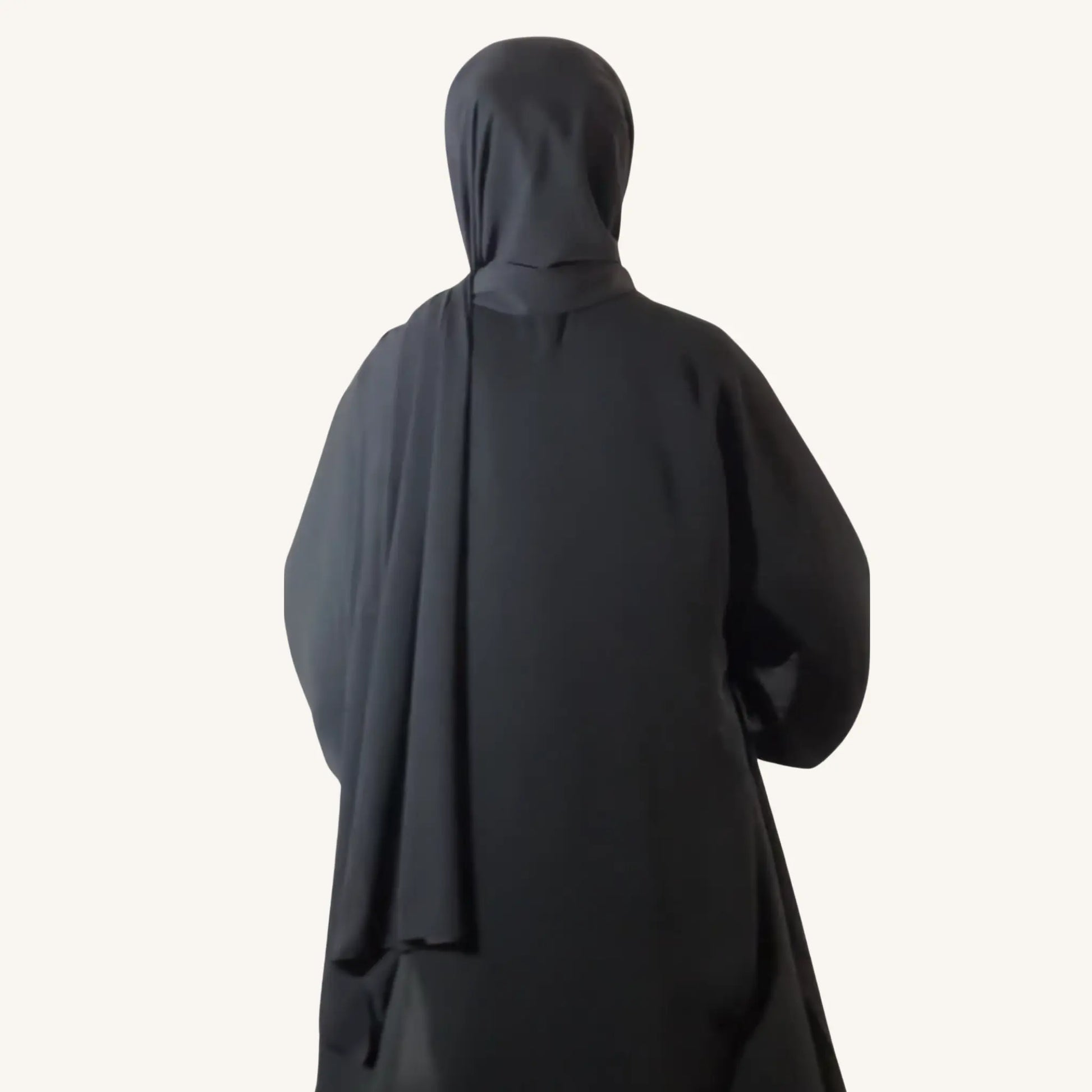 Hijab soie de Médine noir intemporel drapé luxueux fluide — AMEENA boutique islamique