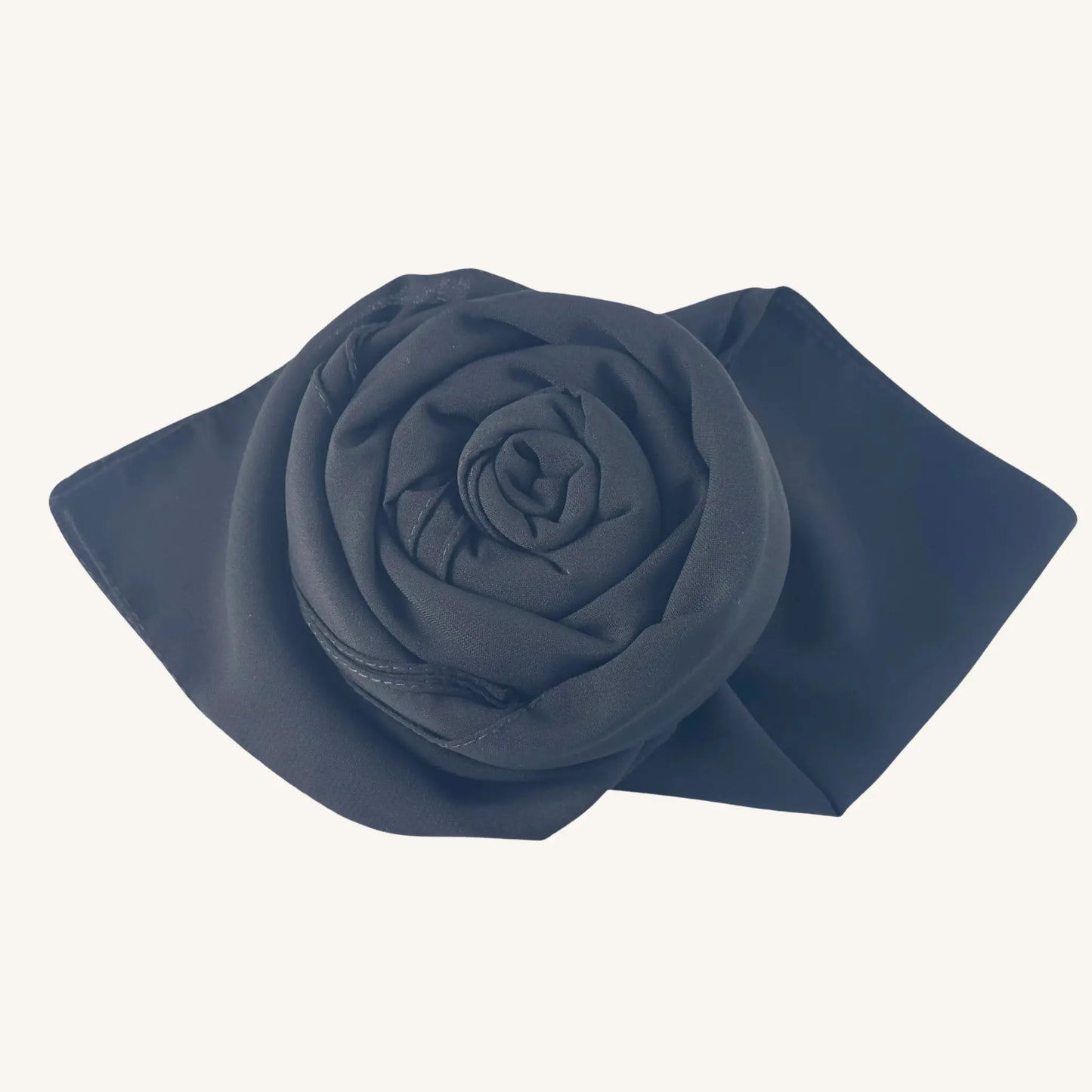 Hijab soie de Médine noir intemporel drapé luxueux fluide — AMEENA boutique islamique