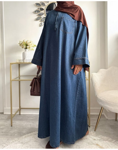 ABAYA EN JEAN 100% COTON
