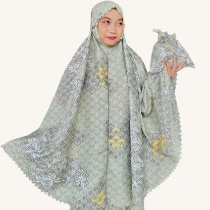 Ensemble de prière indonésien Mekar — Mukena florale | AMEENA