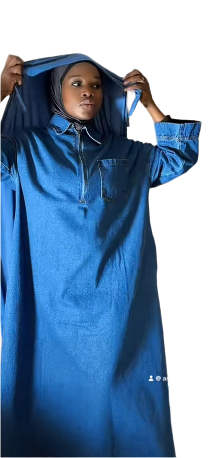 ABAYA EN JEAN 100% COTON