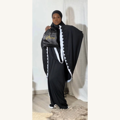 Kit prière complet Telekung tapis tasbih pochette voyage — AMEENA boutique islamique française
