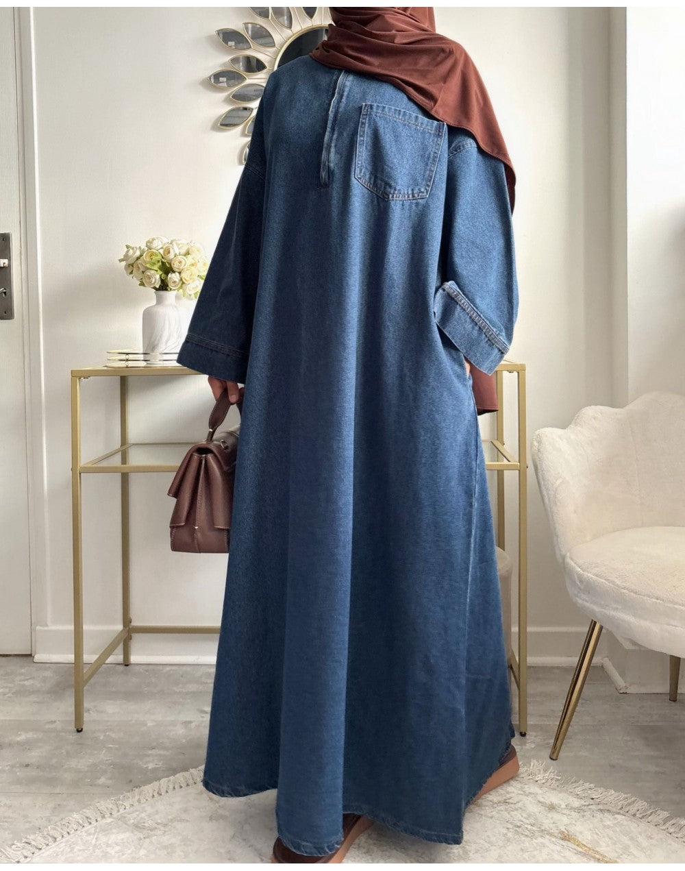 ABAYA EN JEAN 100% COTON