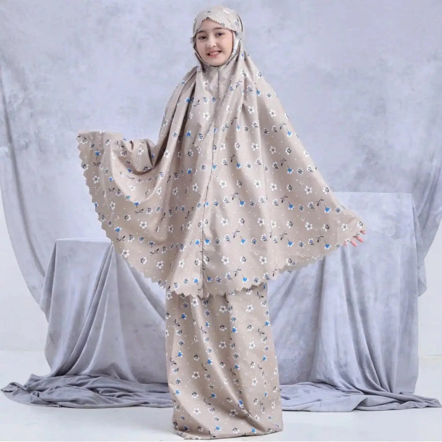 Mukena ANAK ensemble prière enfant fillette tissu doux — AMEENA boutique islamique française
