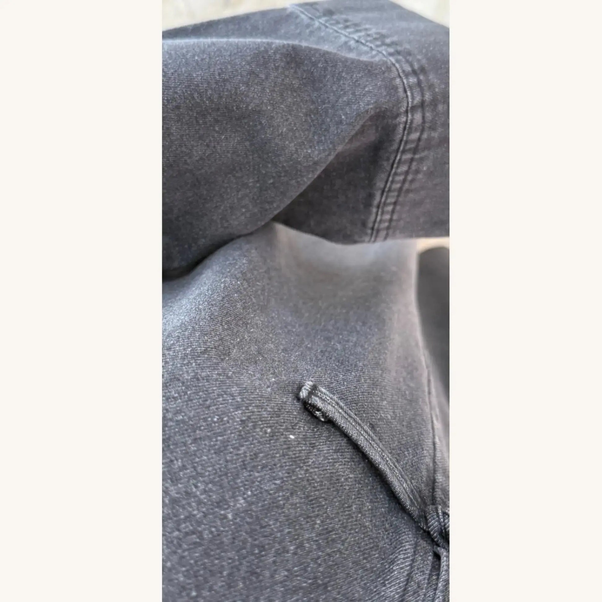 Abaya jean coton col asiatique 100% denim marron kaki — AMEENA boutique islamique française