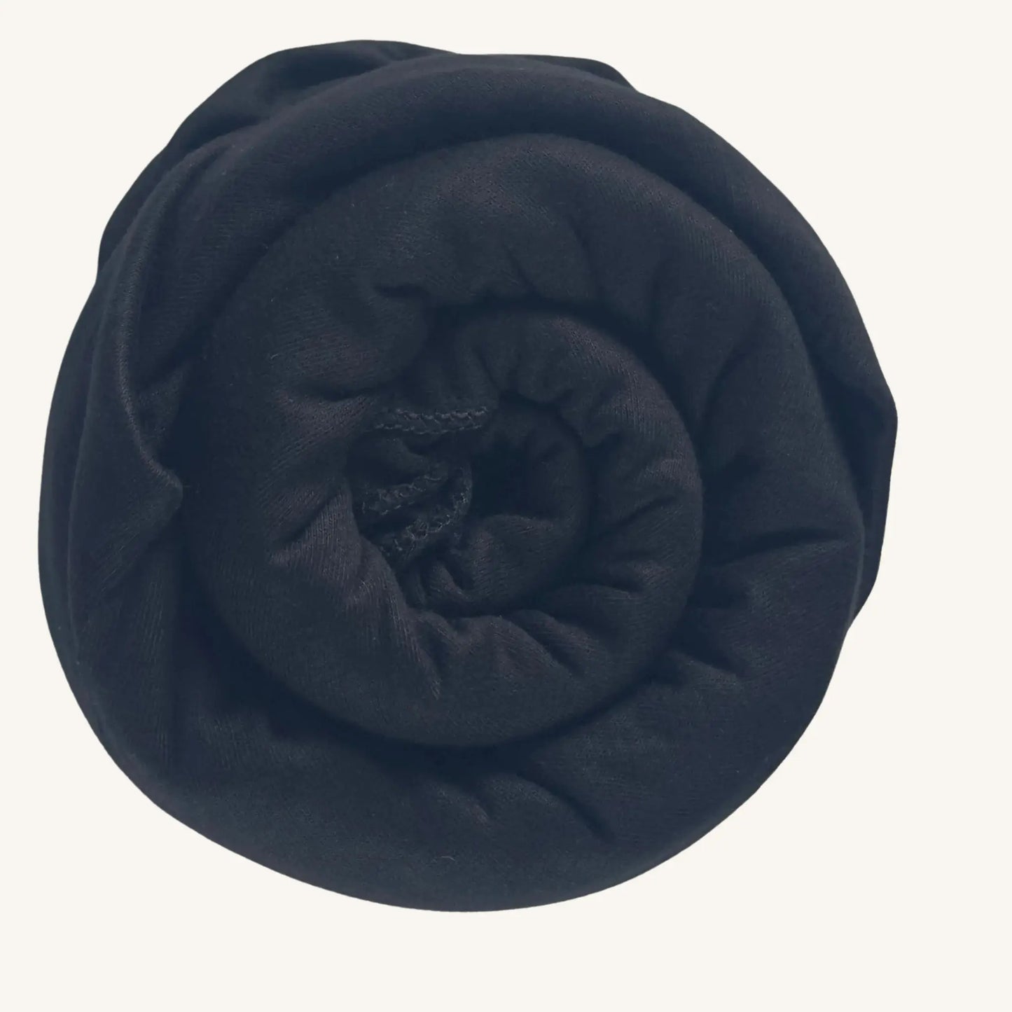 Hijab jersey coton noir extensible confort sans épingles — AMEENA boutique islamique