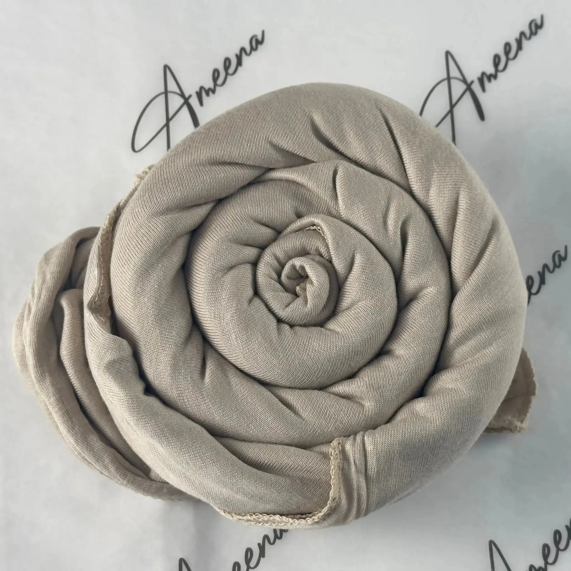 Hijab jersey coton crème lumineux extensible sans épingles — AMEENA boutique islamique