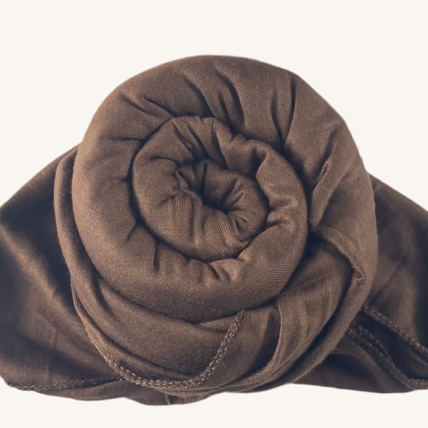 Hijab jersey coton marron chaleureux naturel extensible — AMEENA boutique islamique