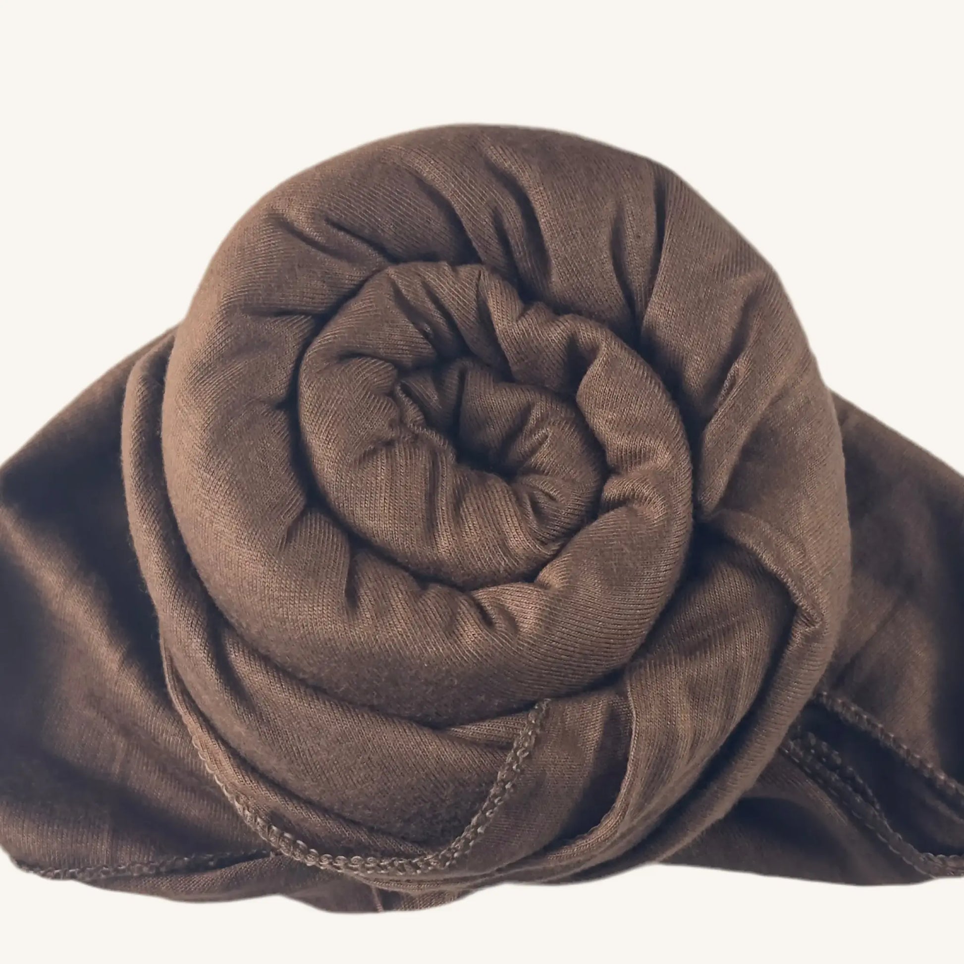Hijab jersey coton marron chaleureux naturel extensible — AMEENA boutique islamique