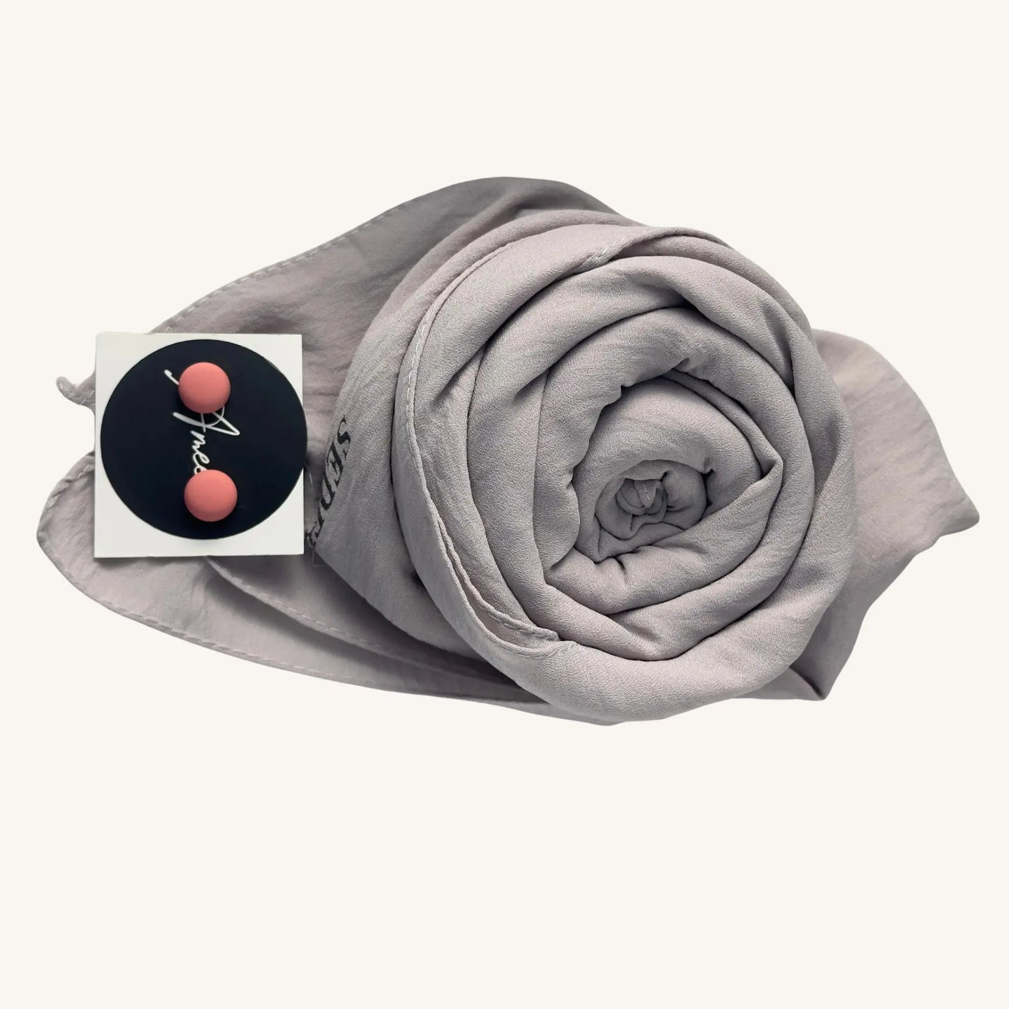 Hijab jazz premium gris foulard aérien respirant léger — AMEENA boutique islamique