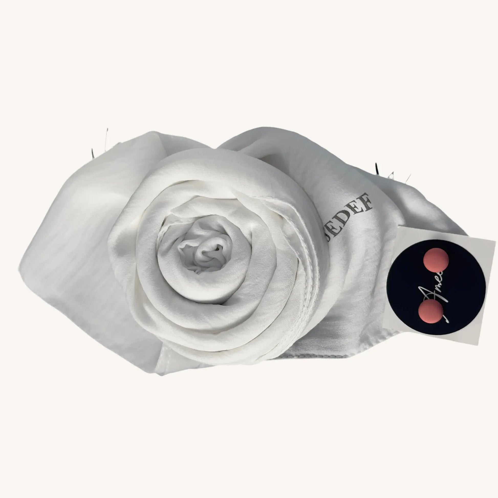 Hijab jazz premium blanc foulard aérien lumineux respirant — AMEENA boutique islamique