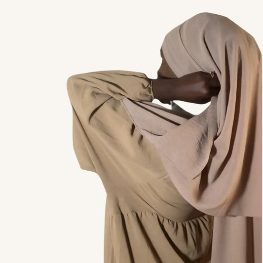 Hijab jazz premium beige foulard aérien respirant neutre polyvalent — AMEENA