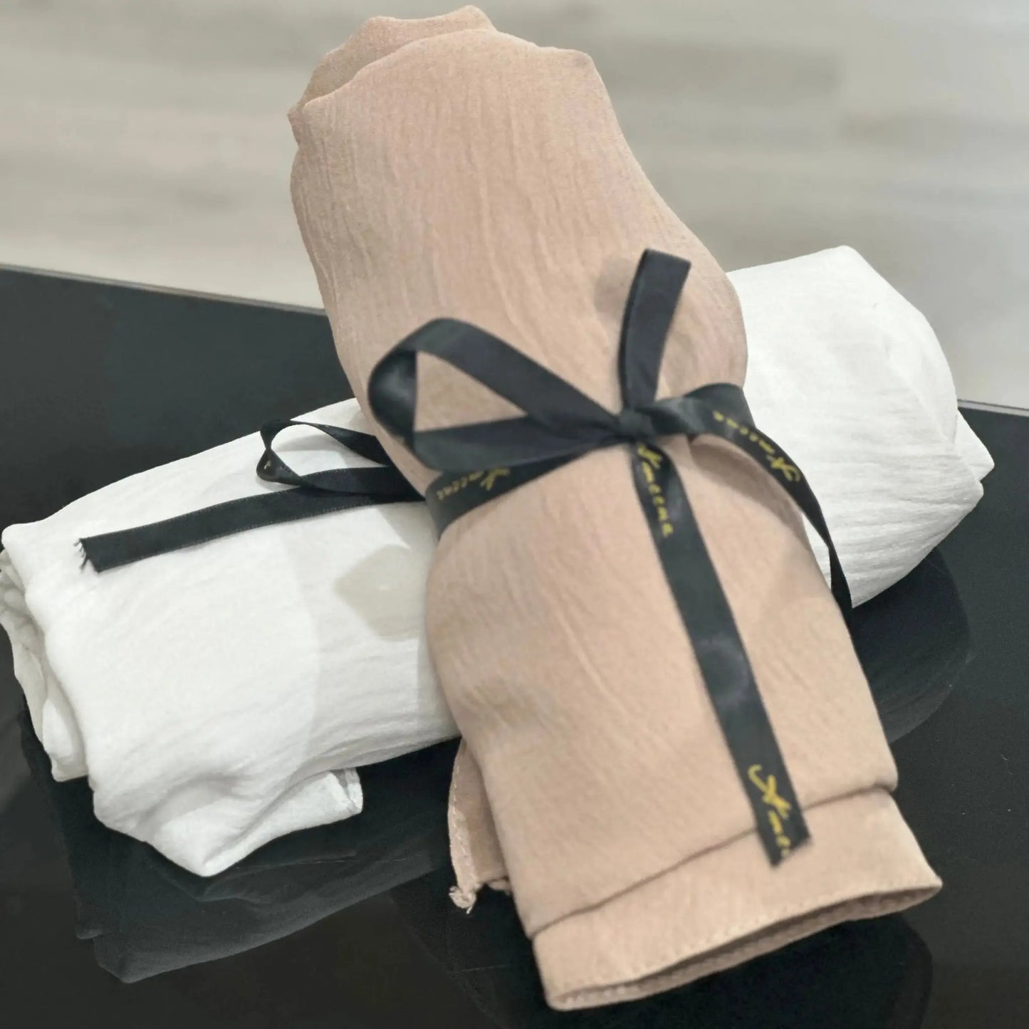 Hijab jazz premium beige foulard aérien respirant neutre polyvalent — AMEENA