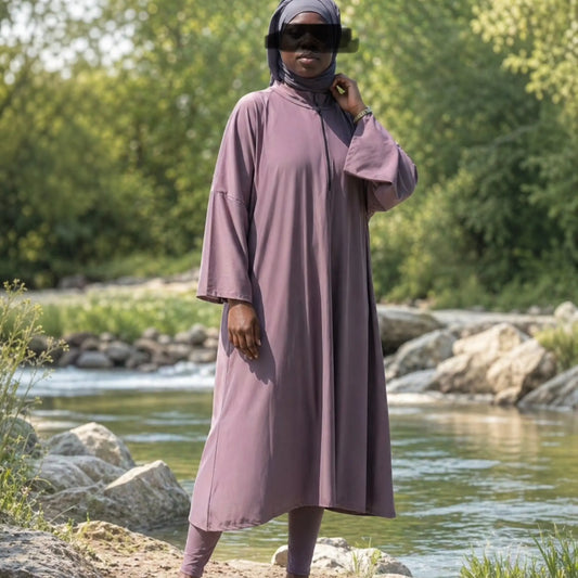 Burkini long noir couvrant – Maillot de bain pudique manches longues (Copie) AMEENA