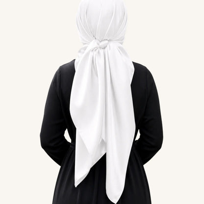 Foulard carré satiné 110x110 cm – Hijab élégant femme AMEENA