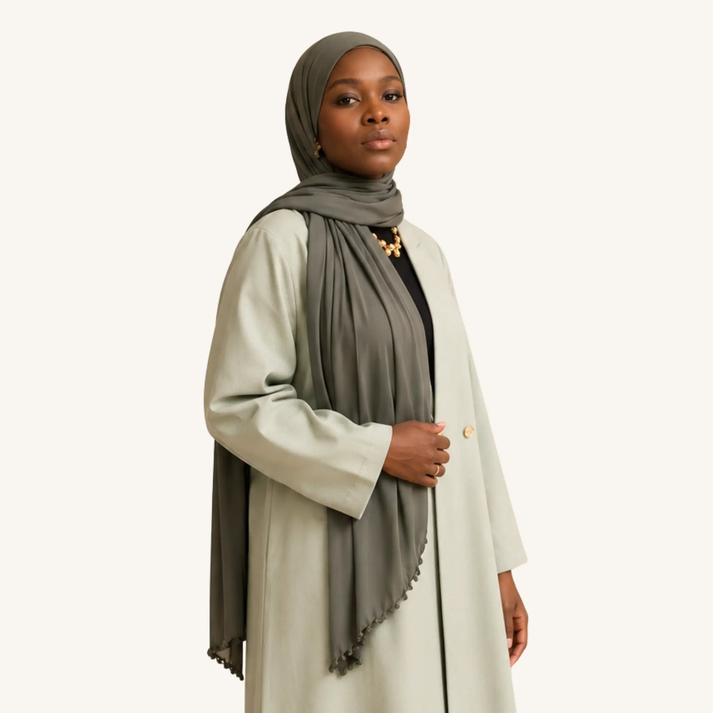 Hijab jersey premium frisé — Texture unique & maintien | AMEENA