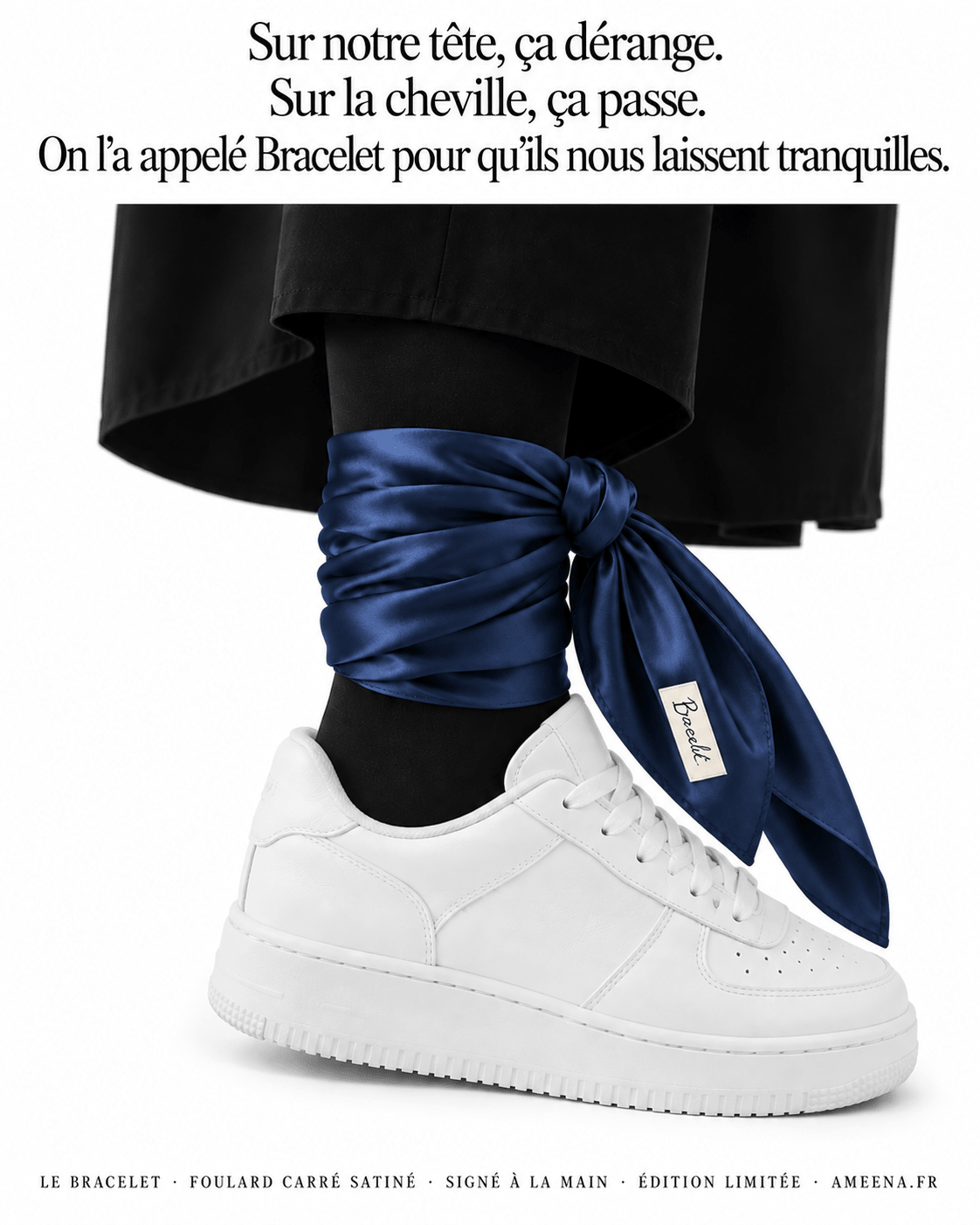 Foulard Le Bracelet – Sur la tête ça dérange, sur la cheville ça passe | AMEENA