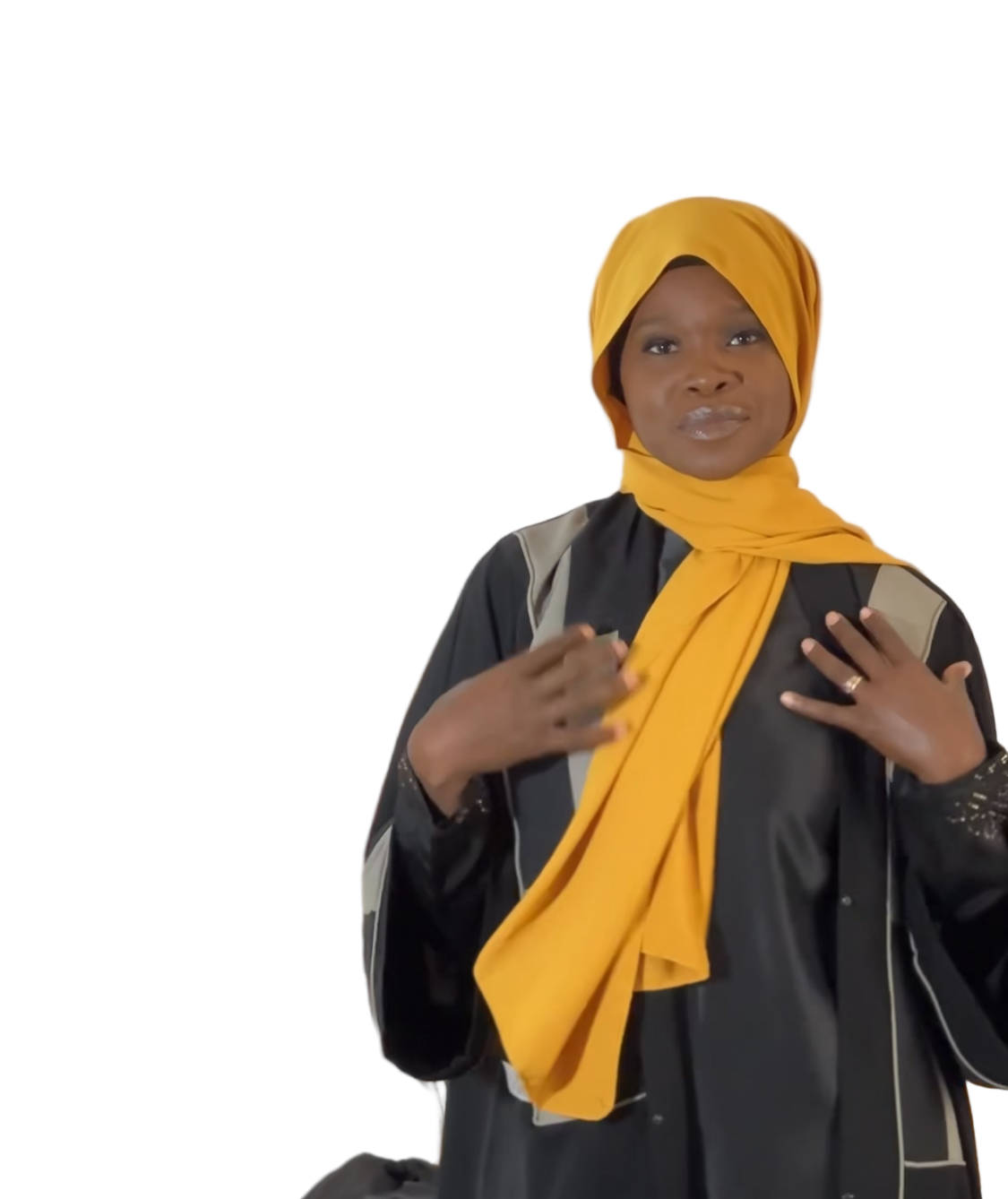 Hijab soie de médine moutarde