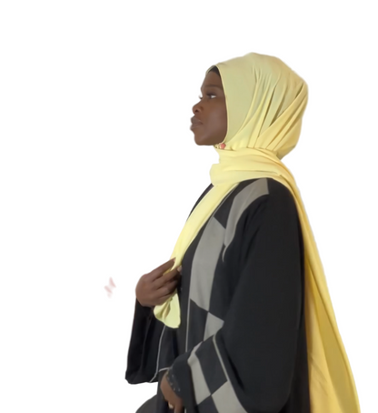 Hijab soie de medine jaune SEDEF