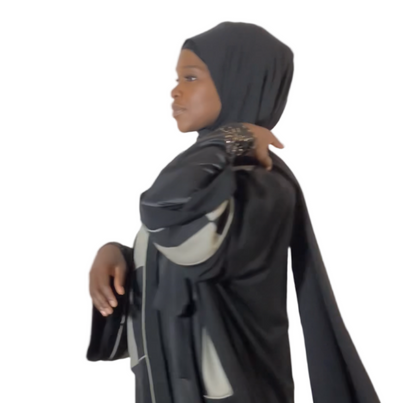 Hijab soie de medine noir