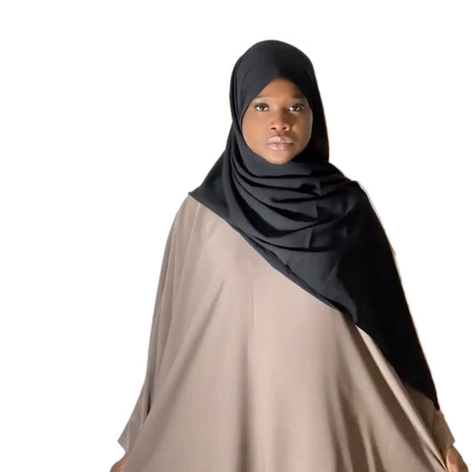Hijab soie de medine noir